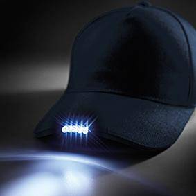 BATCAP : casquette de baseball avec lumière LED rechargeable. Noir