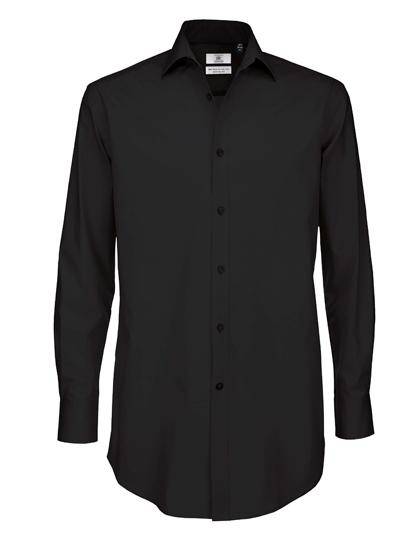 Epic Label Chemises B&C Smp21 Poplin Shirt Black Tie Long Sleeve / Pour Homme