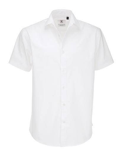 Epic Label Chemises B&C Smp22 Poplin Shirt Black Tie Short Sleeve / Pour Homme