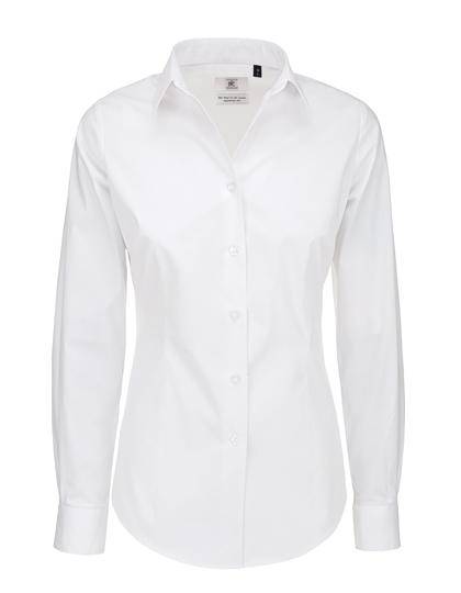 Epic Label Chemises B&C Swp23 Poplin Shirt Black Tie Long Sleeve / Pour Femme