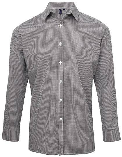 Epic Label Chemises Premier Workwear Pr220 Pour Hommes Microcheck (Gingham) Long Sleeve Cotton Shirt