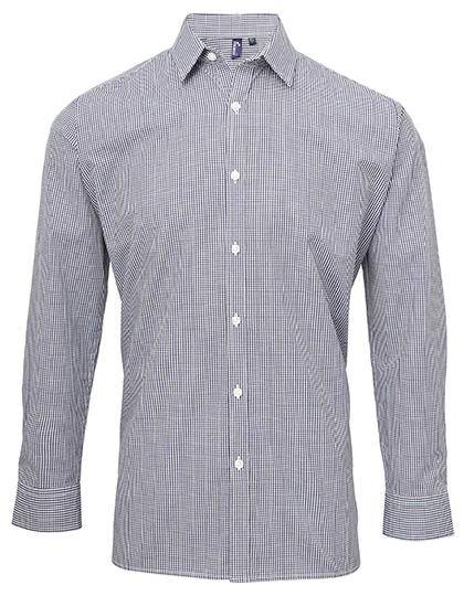 Epic Label Chemises Premier Workwear Pr220 Pour Hommes Microcheck (Gingham) Long Sleeve Cotton Shirt