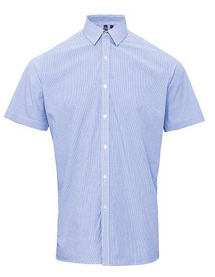 Epic Label Chemises Premier Workwear Pr221 Pour Hommes Microcheck (Gingham) Short Sleeve Cotton Shirt