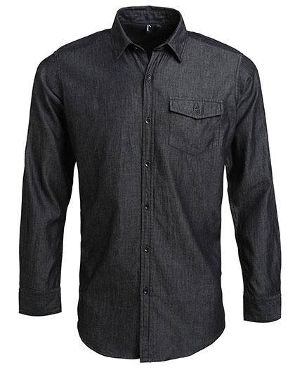 Epic Label Chemises Premier Workwear Pr222 Pour Hommes Jeans Stitch Denim Shirt