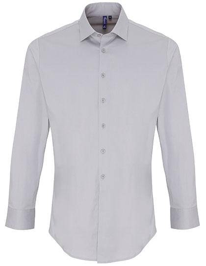 Epic Label Chemises Premier Workwear Pr244 Pour Hommes Stretch Fit Poplin Long Sleeve Cotton Shirt