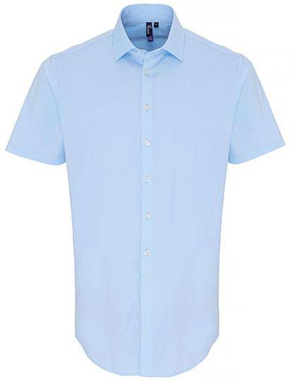 Epic Label Chemises Premier Workwear Pr246 Pour Hommes Stretch Fit Poplin Short Sleeve Cotton Shirt