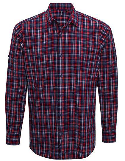 Epic Label Chemises Premier Workwear Pr256 Sidehill Check Pour Hommes Long Sleeve Cotton Shirt