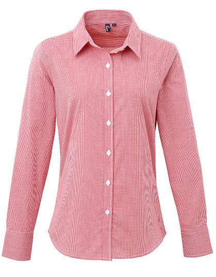 Epic Label Chemises Premier Workwear Pr320 Ladies` Microcheck (Gingham) Long Sleeve Cotton Shirt