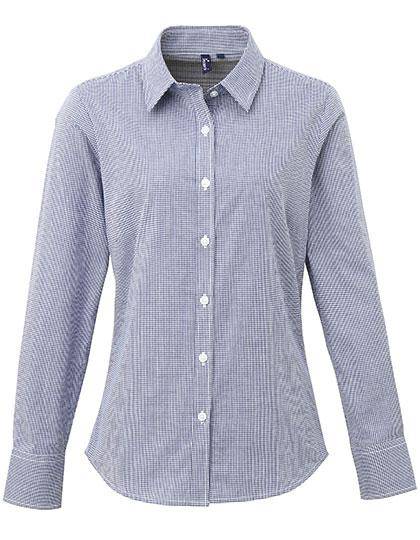 Epic Label Chemises Premier Workwear Pr320 Ladies` Microcheck (Gingham) Long Sleeve Cotton Shirt