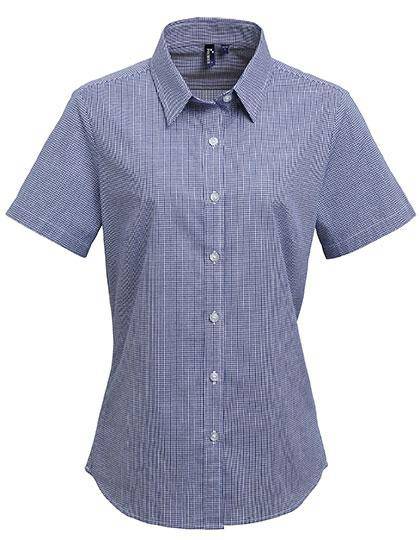 Epic Label Chemises Premier Workwear Pr321 Ladies` Microcheck (Gingham) Short Sleeve Cotton Shirt