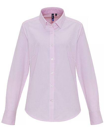 Epic Label Chemises Premier Workwear Pr338 Ladies Cotton Rich Oxford Stripes Shirt