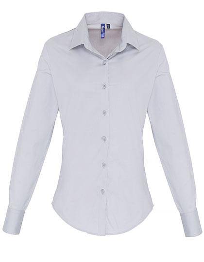 Epic Label Chemises Premier Workwear Pr344 Ladies Stretch Fit Poplin Long Sleeve Cotton Shirt