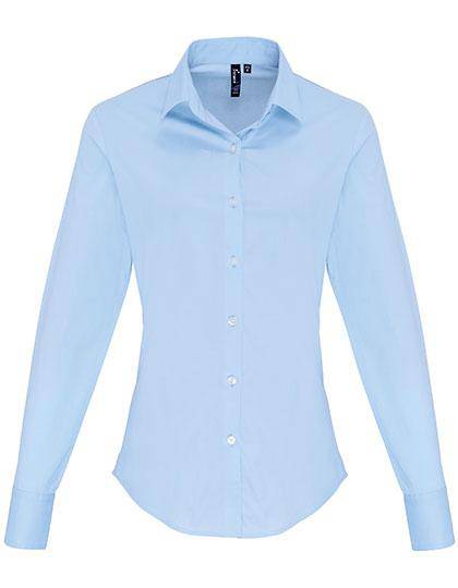 Epic Label Chemises Premier Workwear Pr344 Ladies Stretch Fit Poplin Long Sleeve Cotton Shirt