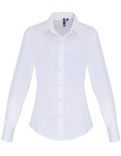 Epic Label Chemises Premier Workwear Pr344 Ladies Stretch Fit Poplin Long Sleeve Cotton Shirt