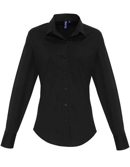 Epic Label Chemises Premier Workwear Pr344 Ladies Stretch Fit Poplin Long Sleeve Cotton Shirt