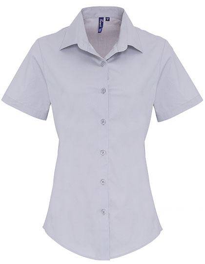 Epic Label Chemises Premier Workwear Pr346 Ladies Stretch Fit Poplin Short Sleeve Cotton Shirt