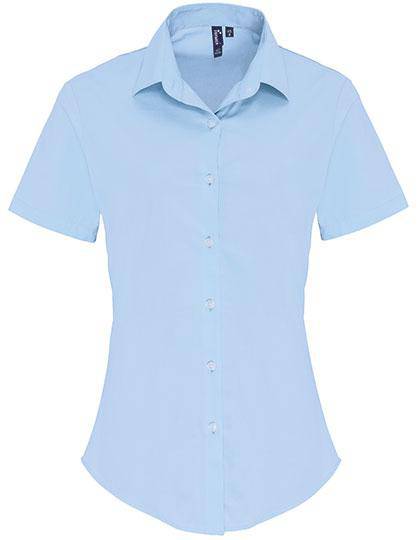 Epic Label Chemises Premier Workwear Pr346 Ladies Stretch Fit Poplin Short Sleeve Cotton Shirt