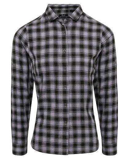 Epic Label Chemises Premier Workwear Pr350 Ladies` Mulligan Check Cotton Long Sleeve Shirt