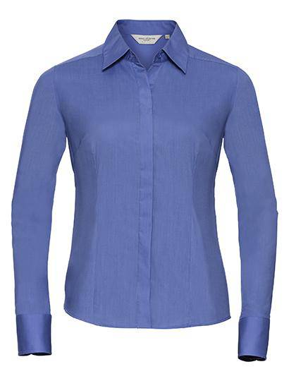 Epic Label Chemises Russell Collection R-924F-0 Long Sleeve Fitted Polycotton Poplin Shirt Pour Femme