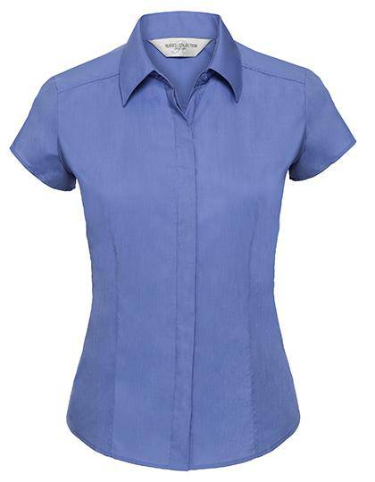 Epic Label Chemises Russell Collection R-925F-0 Cap Sleeve Fitted Polycotton Poplin Shirt Pour Femme