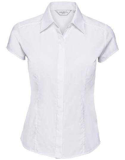 Epic Label Chemises Russell Collection R-925F-0 Cap Sleeve Fitted Polycotton Poplin Shirt Pour Femme