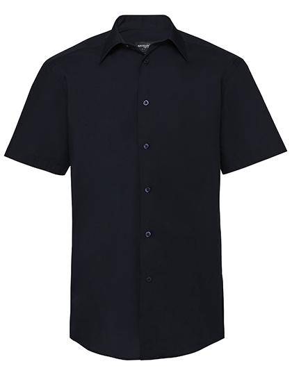 Epic Label Chemises Russell Collection R-925M-0 Short Sleeve Tailored Polycotton Poplin Shirt Pour Homme