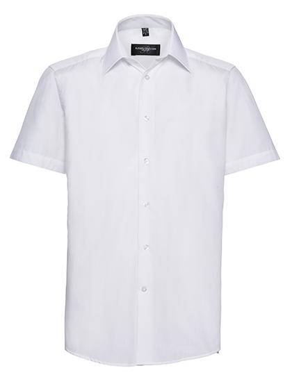 Epic Label Chemises Russell Collection R-925M-0 Short Sleeve Tailored Polycotton Poplin Shirt Pour Homme