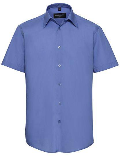 Epic Label Chemises Russell Collection R-925M-0 Short Sleeve Tailored Polycotton Poplin Shirt Pour Homme