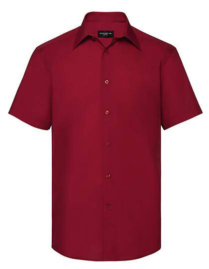 Epic Label Chemises Russell Collection R-925M-0 Short Sleeve Tailored Polycotton Poplin Shirt Pour Homme