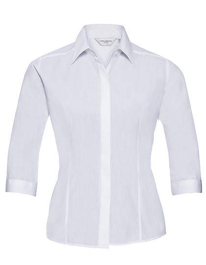 Epic Label Chemises Russell Collection R-926F-0 Sleeve Fitted Polycotton Poplin Shirt Pour Femme