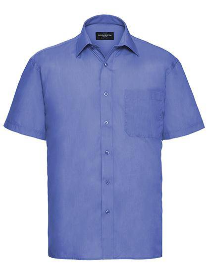 Epic Label Chemises Russell Collection R-935M-0 Chemise en Popeline Polyester Coton Classique Manches Courtes Homme