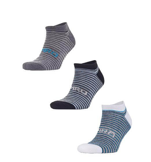 Epic Label Collants Spiro S295X 3-Pack Mixed Stripe Coolmax Sneaker Socks