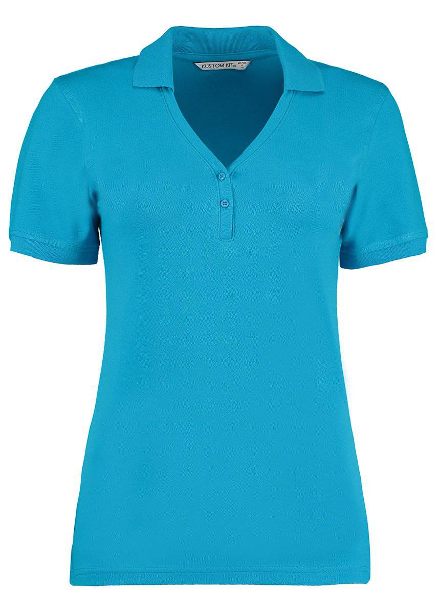 Epic Label Polos Kustom Kit Kk732 Regular Fit Sophia Comfortec V Neck Polo Shirt