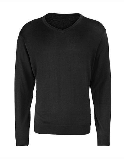 Epic Label Pull-over Premier Workwear Pr694 Pour Hommes V-Neck Knitted Sweater