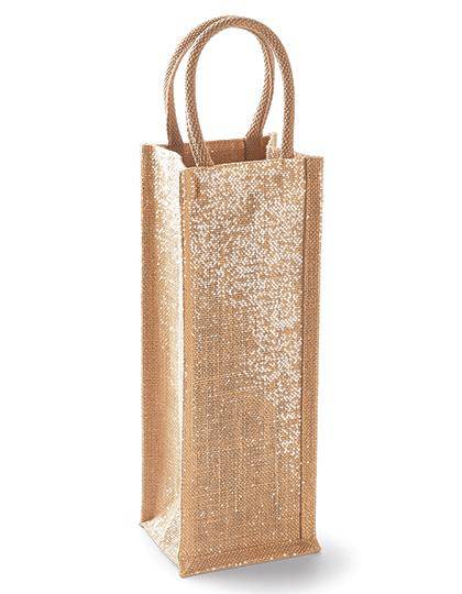 Epic Label Sacs Westford Mill WM433 Sac Bouteille En Jute Scintillante 12x35x11cm