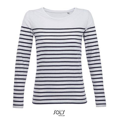 Epic Label T-shirts Lot de 3 T shirts Vierge SOL´S 03100 Women´s Long Sleeve Striped T-Shirt Matelot