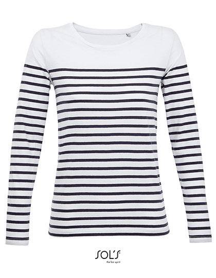 Epic Label T-shirts Lot de 3 T shirts Vierge SOL´S 03100 Women´s Long Sleeve Striped T-Shirt Matelot