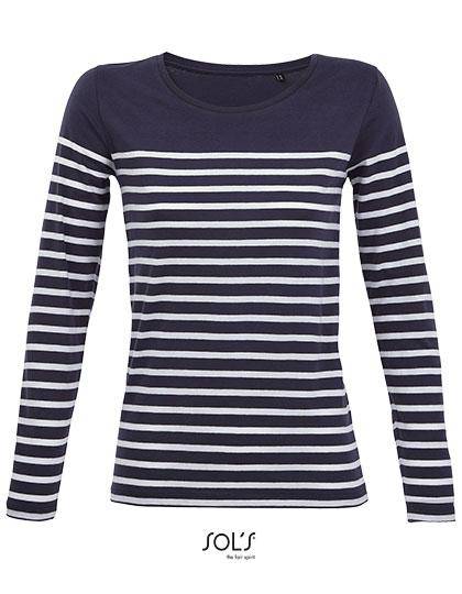 Epic Label T-shirts Lot de 3 T shirts Vierge SOL´S 03100 Women´s Long Sleeve Striped T-Shirt Matelot