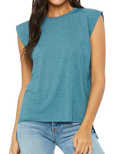 Epic Label T-shirts Lot de 5 T shirts Vierge Bella 8804 Women`s Flowy Muscle Tee with Rolled Cuff